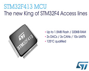 ST, STM32F413/423 MCU 출시로 STM32F4 액세스 라인의 기능 탑재, 유연성 향상